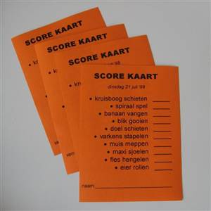 Score Kaart (A5 formaat)*