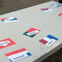 WK vlaggen race voor voetbal spel
